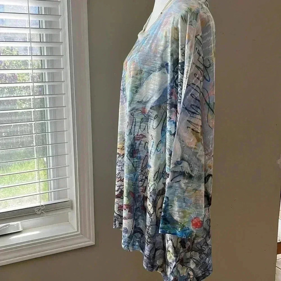 [OS]Inoah Parrots Garden Pattern  S/S Dormant Sleeve Blouse - Picture 3 of 8